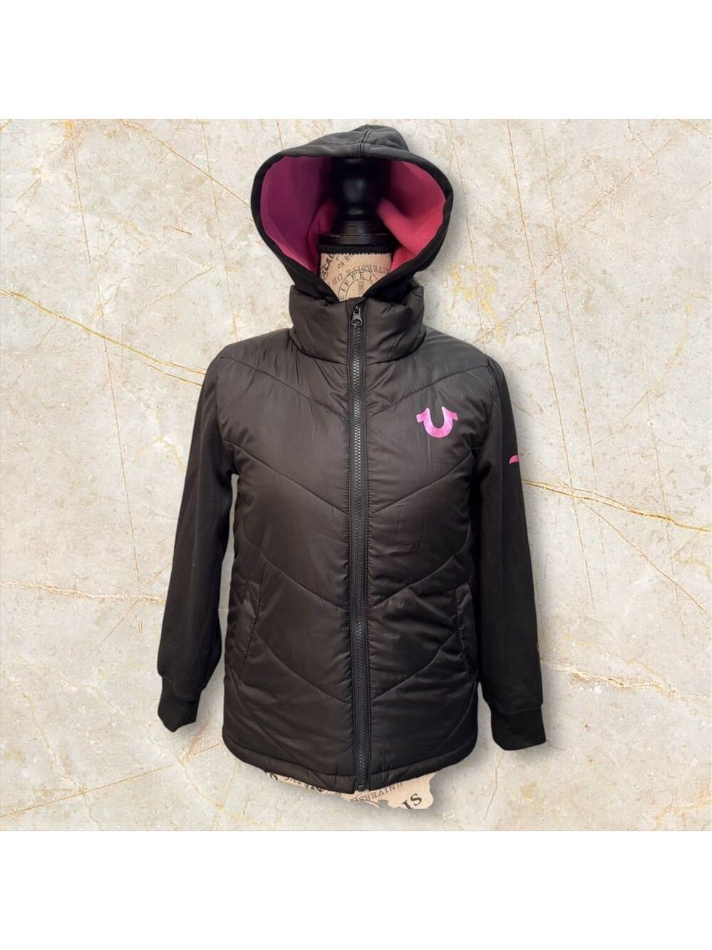 True Religion Women’s Black Puffer Jacket Size M